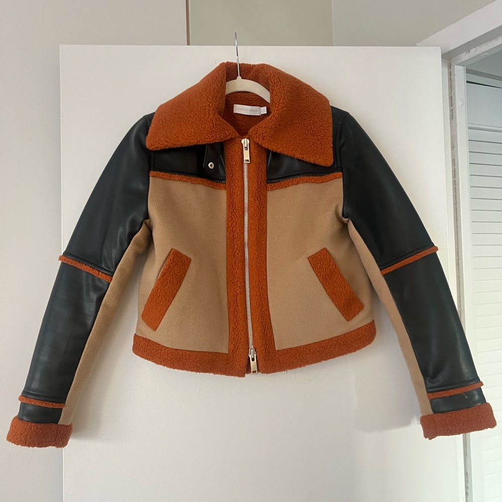 Jonathan Simkhai "Adelyn" Faux Sherpa Jacket
